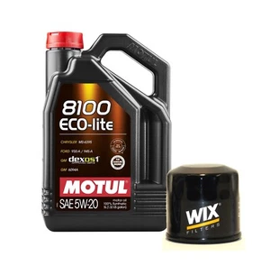 5L Motul 8100 ECO-LITE 5W20 Wix Filter Motor Oil Change Kit API SP-RC - Picture 1 of 1