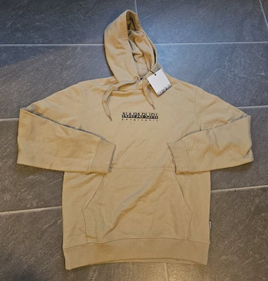 NUEVO CON ETIQUETAS NAPAPIJRI GEOGRAPHIC MINERAL BEIGE HOMBRE LOGO SUDADERA CON CAPUCHA TALLA M Foto 1 de 3
