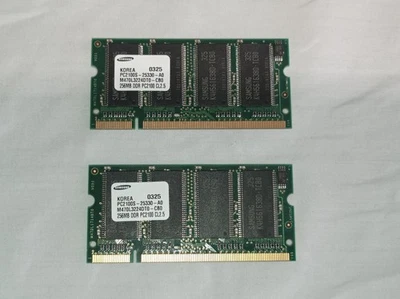 RAM SAMSUNG DDR PC2100S-25330-A0 M470L3224DT0-CB0 256MB x 2 (512MB) SODIMM - Immagine 1 di 2