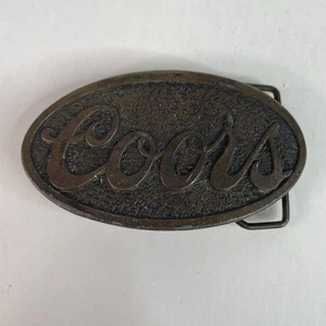 Vintage 70er Jahre Coors Brewing Company Werbung Alkohol Bier ovale Gürtelschnalle - Bild 1 von 4