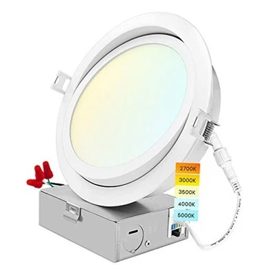  Cardán de 6 pulgadas iluminación empotrada LED, 5 colores seleccionables 2700K-5000K, 1400  Foto 1 de 4