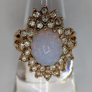 Opal & Strass Cocktail Ring 18K HGE Größe 7 Aurora Jewelry Company - Bild 1 von 14