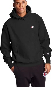 Champion Herren Hoodie Größe Large schwer schwarz Reverse Weave normale Passform - Bild 1 von 5