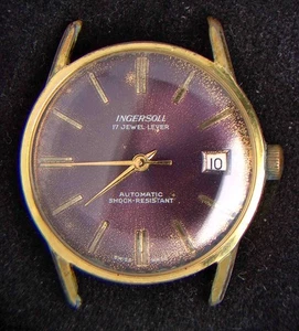 Ingersoll Purple Dial Men's Automatic Vintage Swiss Watch -- Spares/Repairs - Picture 1 of 4