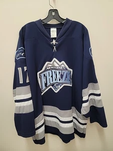 Vintage New Jersey Freeze Hockey Trikot Herren Gr. XL blau - Bild 1 von 10