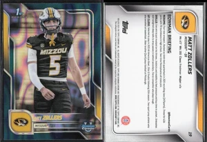 2025 Bowman Chrome University U Football Teal Lava #19 Matt Zollers Missouri - Bild 1 von 1