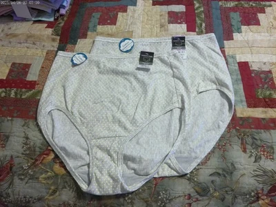 2 Pair-Gray W/Yellow Dot Vanity Fair 13316 Cotton Brief Panties *NEW* M 6 - Image 1 of 4
