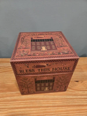 Bob's Boxes BLESS THIS HOUSE Folk Art Gift Big Storage Box 9x9x9 - Image 1 of 4