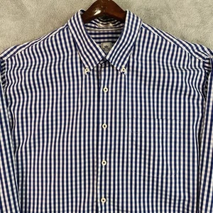 Peter Millar Hemd Herren XL blau kariert Sommer Komfort Button Down Stretch - Bild 1 von 11