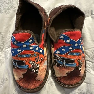 Vintage Kinder Dukes Of Hazzard Hausschuhe General Lee Gr. 11 Neu ohne Verpackung - Bild 1 von 6