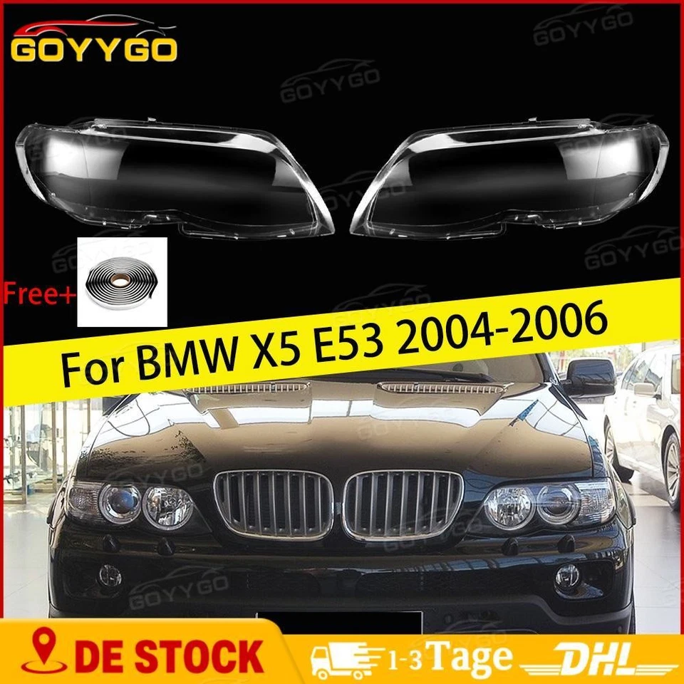 2x Scheinwerferglas Streuscheibe Abdeckung Links+Rechts Für BMW X5 E53 2004-2006 - Bild 1 von 4