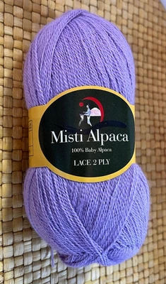 Misti Alpaca Baby Alpaca Laceweight 50g 437 yards Yarn Lavender New mistilace - Image 1 of 3