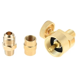 3Pcs Brass 1LB Propane Tank Refill Adapter Set with Control Valve and Fittings - Picture 1 of 6