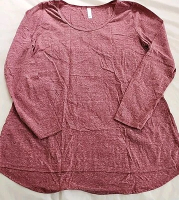 Nueva Camisa LulaRoe Grande Mujer Pullover Manga Larga Top Rojo Jaspeado Salón Casu Foto 1 de 4
