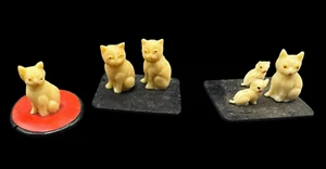 Vintage Celluloid Mini Cats Lot Japan Kittens Cat Japan Miniature White Figurine - Picture 1 of 9
