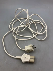 Vintage Elektrokabel Zuleitung 3,9m Geräte Stecker Bakelit weiß Bauhaus Art Deco - Picture 1 of 4
