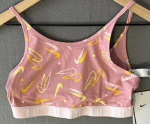 Nike Dri-Fit sports bra girls pink size XL Light Support with swoosh logo NWT - Picture 1 of 10