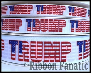 3yds 5/8" 7/8" or 1.5" Trump 2024 Election Blue Red White Grosgrain Ribbon - Picture 1 of 1