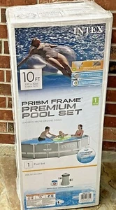 Intex 26701EH 10 Fuß x 30 Zoll Prismenrahmen oberirdisch Schwimmbad mit Pumpe. - Bild 1 von 5