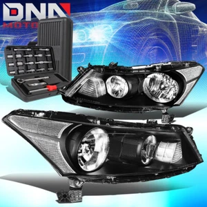 FOR 2008-2012 HONDA ACCORD 4-DOOR BLACK CLEAR SIGNAL HEADLIGHT HEAD LAMPS+TOOLS - Picture 1 of 7