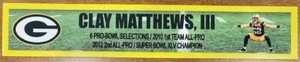 CLAY MATTHEWS GREEN BAY PACKERS FULL COLOR NAME PLATE - Picture 1 of 1