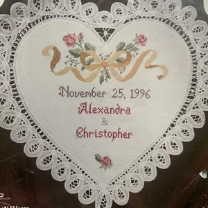 Wedding Heart Doily Cross Stitch Kit Bucilla NIP 16 in - Picture 1 of 9