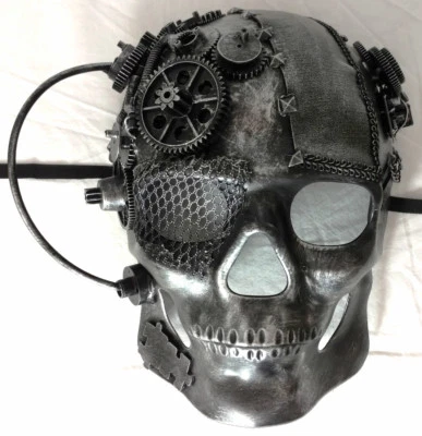 Máscara Calavera Cosplay Horror Halloween Ciencia Ficción Equipo Steampunk Resina Disfraz Plateado Foto 1 de 4