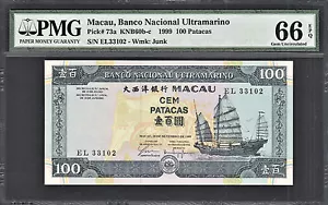 Macau 100 Patacas 1999 Pick-73a GEM UNC PMG 66 EPQ - Picture 1 of 2