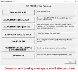 Serviceprogramm Epson SureColor P800 + Service Manual - Bild 1 von 4