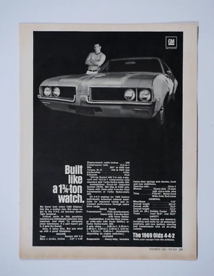 1969 Oldsmobile 442 Vintage Original Print Ad 8.5 x 11" - Image 1 of 4