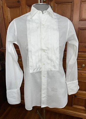 CAMISA ESMOQUIN VAN HEUSEN VINTAGE AÑOS 40 50 ALGODÓN CUELLO MARCA FURGONETA 14 1/2 33 EXCELENTE ESTADO Foto 1 de 4