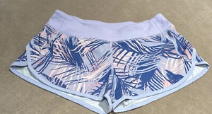 Ivivva By Lululemon Speed Up Short Girls Youth Pink Blue Tropical Sz 14 - Picture 1 of 4