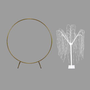 New LED Weeping Willow Light Up Tree Decoration - Gold Arch Circle Wedding