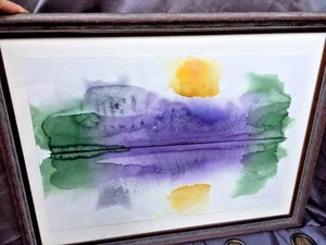 Bill Gramley NORTH CAROLINA WATER COLOR ARTIST Whale And Crocodile Framed ART - Picture 1 of 8