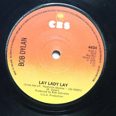 BOB DYLAN - LAY LADY LAY / PEGGY DAY - ROCK 45 *UK IMPORT* - Image 1 of 2
