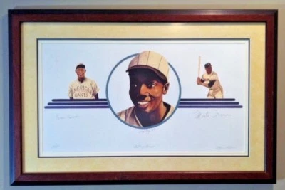 Cool Papa Bell, Monte Irvin & Lou Dials signed lithograph, "Batting Champs" - Image 1 of 4