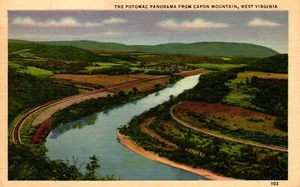 Postcard the Potomac panorama from Capon Mountain West Virginia - Picture 1 of 2