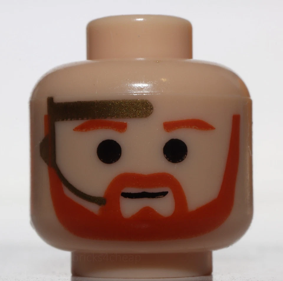 Lego Star Wars Obi Wan Kenobi Luz Turrón Cabeza Naranja Barba y Auriculares Foto 1 de 1