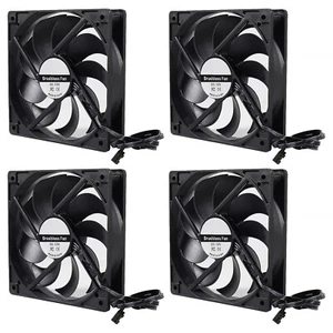 4er-Pack 120 mm 120 x 120 x 25 mm 12 V schwarz Computer Gehäuselüfter Hochleistungskühlung - Bild 1 von 6
