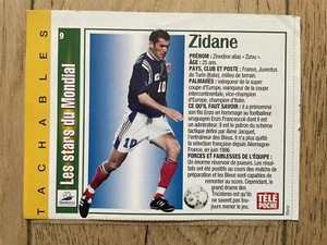 Fiche Formulario Scheda Form Télé Poche France 98 Zidane Zizou N°10 Juventus UK - Imagen 1 de 3