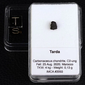 Tarda Meteorite 0.13 G Carbonaceous Chondrite C2 Ungrouped Observed Fall C2-UNG - Picture 1 of 6