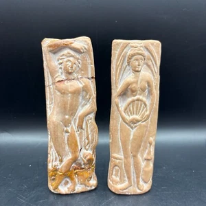 Aphrodite & Apollo Greek Terra Cotta ART STATUETTES FIGURINE From Benaki Museum - Picture 1 of 18