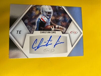 RS25328 2023 SAGE HIT Autograph  #ACS3 Christian Sims AUTO - Image 1 of 2