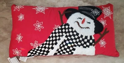 Sombrero de copa para niños MacKenzie MUÑECO DE NIEVE almohada XL lumbar 30" x 15" nuevo con etiquetas SIN USAR Foto 1 de 4