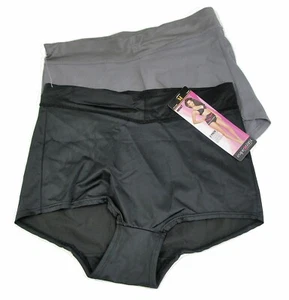810R4 Maidenform 00396 Control Shaping Boyshorts 2 Pair LG Black/Gray - Picture 1 of 2