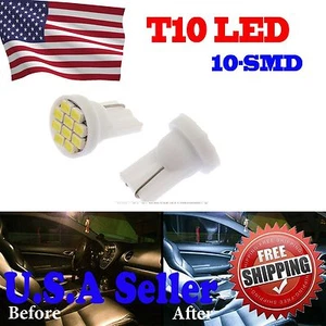4x Cool White T10 Wedge 10smd LED Car Side Marker/License Plate Light Lamp Bulb - Picture 1 of 2