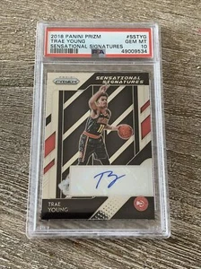 2018-19 Prizm Sensational Signatures Trae Young Rookie Auto Card #TYG PSA 10 GEM - Picture 1 of 5