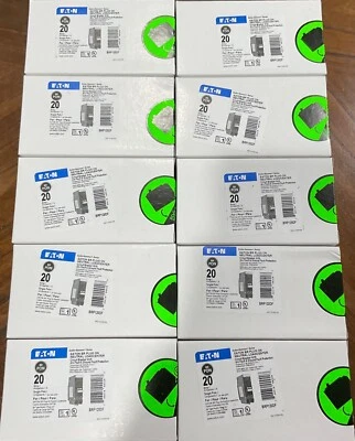 SQUARE D 10PCS CUTLER HAMMER EATON BRP120DF 20A AFCI/GFCI PLUG ON NEUTRAL NEW IN BOX
