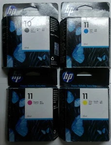 4 x original HP original 10 11 C4844A C4836A C4837A C4838A Tintenpatronen o.V. - Bild 1 von 2