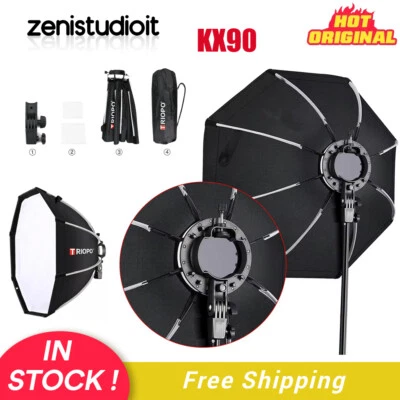 US Triopo KX90 90CM Foldable Speedlite Octagon Softbox for Godox V1 AD200 V860II - Image 1 of 4